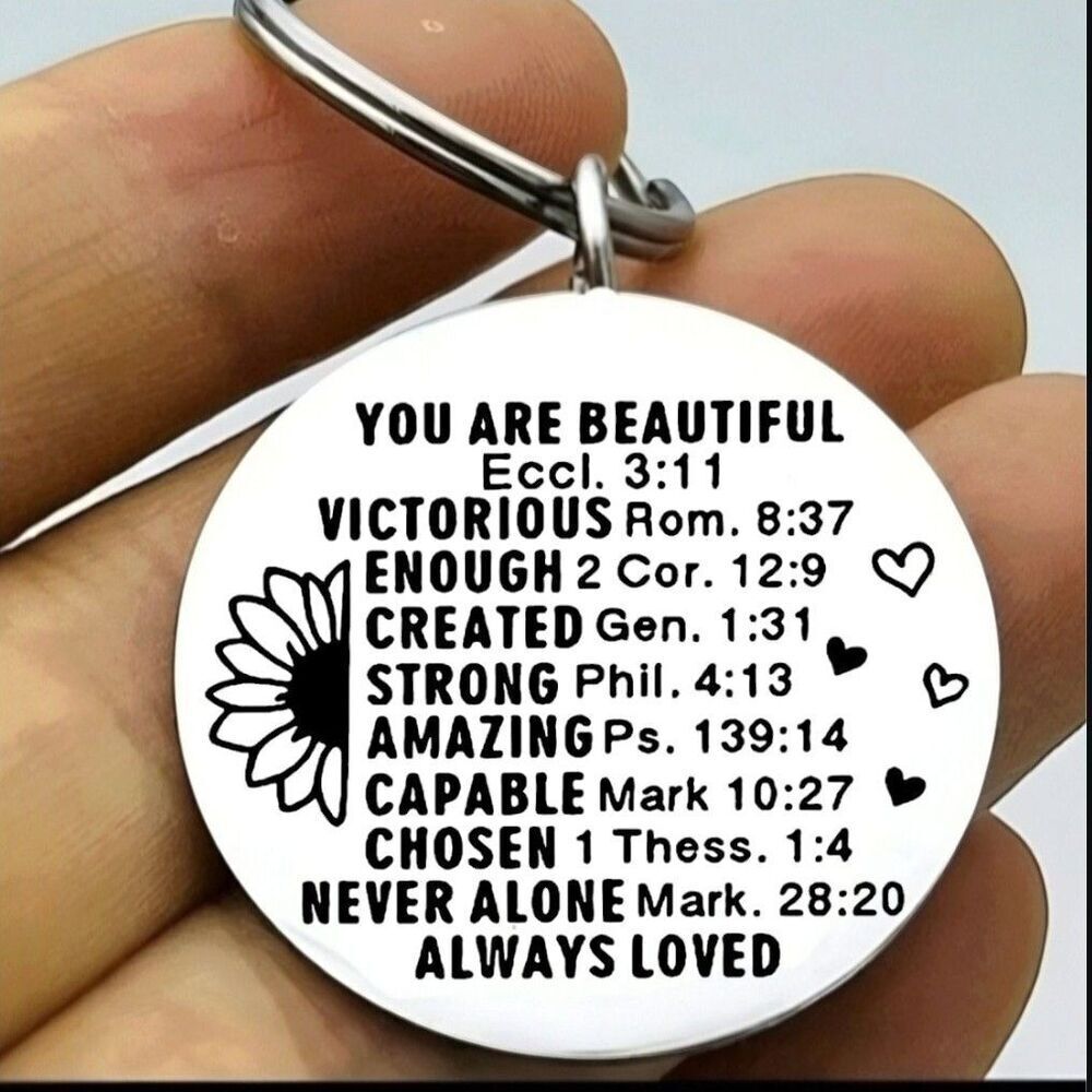 You Are Amazing Reminder God Jesus Lord Cross Stainless Steel Keychain
